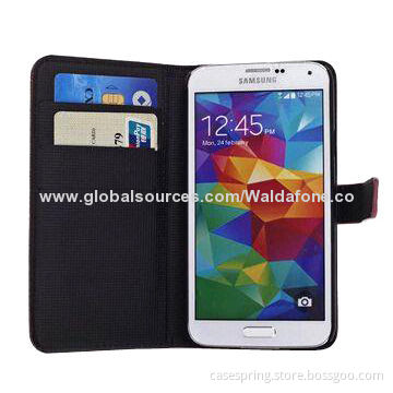 Leather Mobile Case for Samsung Galaxy S5, ODM and OEM Orders Welcomed